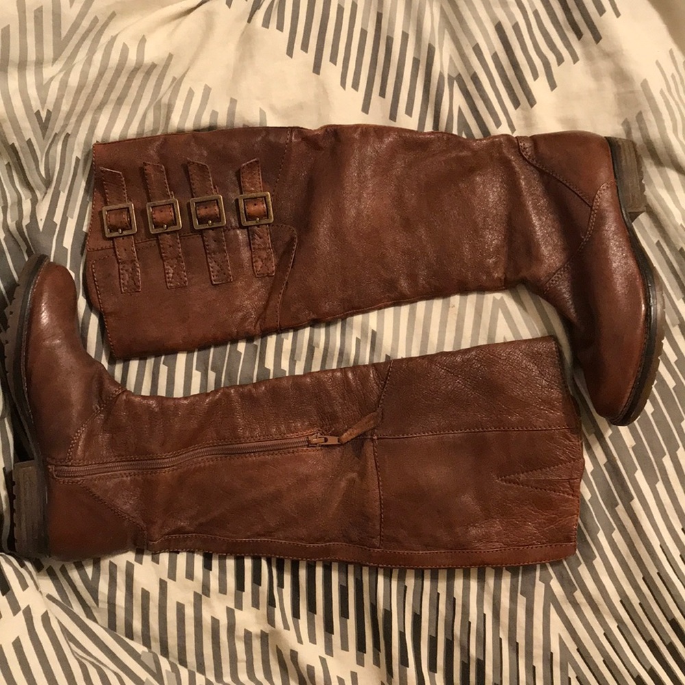 Steve Madden miidori brown leather knee high boots